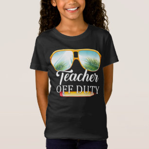 Teacher Off Duty Sunglasses Beach Sunset T-Shirt