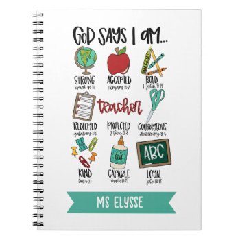 Teacher Office Gifts - Christian Bible Quotes Notebook by CallaChic at Zazzle