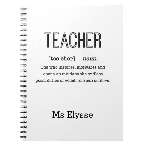 Teacher Office Gifts _ Teacher Definition Meaning Notebook