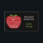Teacher or Private Tutor Those Who Can Teach Apple Business Card<br><div class="desc">Everyone has heard that negative quote directed at teachers: "Those who can, do; those who can't, teach." Of course, teachers know there's no truth to it. The original rephrasing on this apple business card design states, "Those who can, do. Those who can AND love to share their talents, teach." These...</div>