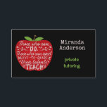 Teacher or Private Tutor Those Who Can Teach Apple Business Card<br><div class="desc">Everyone has heard that negative quote directed at teachers: "Those who can, do; those who can't, teach." Of course, teachers know there's no truth to it. The original rephrasing on this apple business card design states, "Those who can, do. Those who can AND love to share their talents, teach." These...</div>