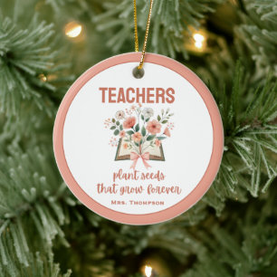Teacher Ornament Wildflowers Personalized Holiday