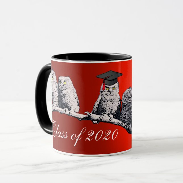 TEACHER OWL, LITTLE OWLS GRADUATION PARTY Red Mug (Front Left)