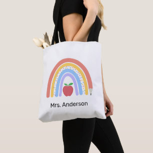 Teacher Pastel Colored Rainbow Tote Bag