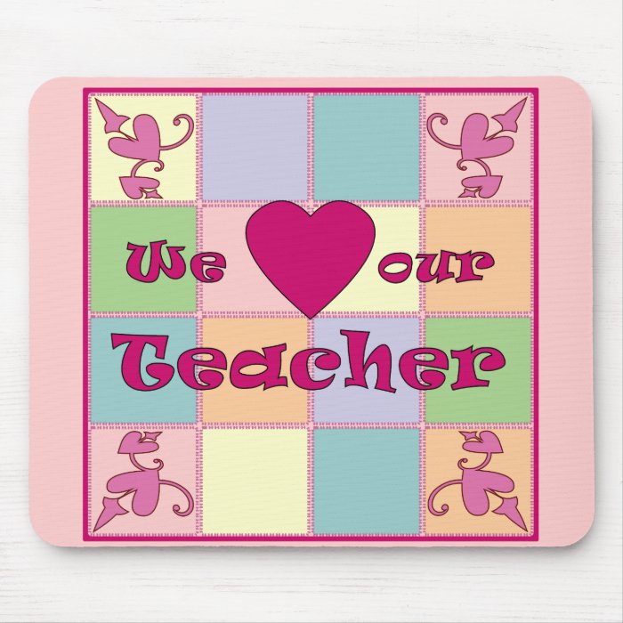 Teacher Patchwork (Pink) Mouse Pad