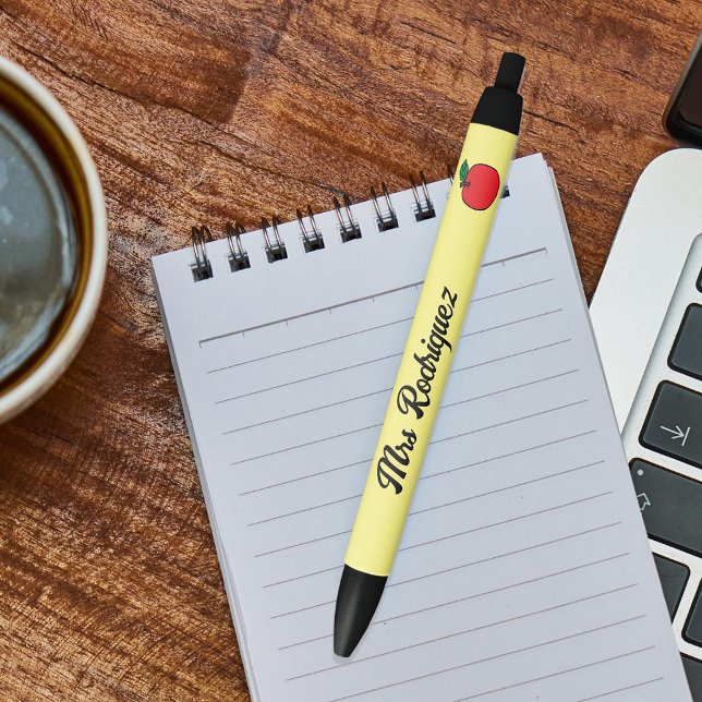 Teacher Pen with Name and Apple Illustration (Creator Uploaded)