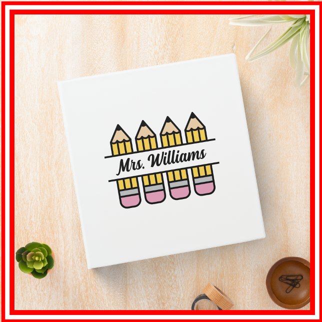 Teacher Pencil Back To School Appreciation 3 Ring Binder (Creator Uploaded)