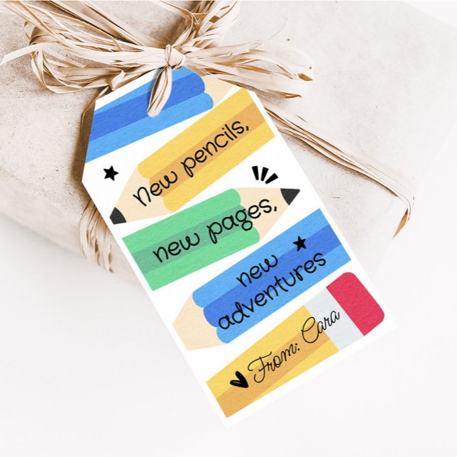 Teacher Pencil School Favor Tags (Pencil Teacher School Favor Tags)