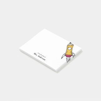 Teacher Pencil Spaceship Rocket School Post-it Notes