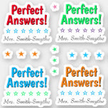 [ Thumbnail: Teacher "Perfect Answers!" Grading Sticker ]