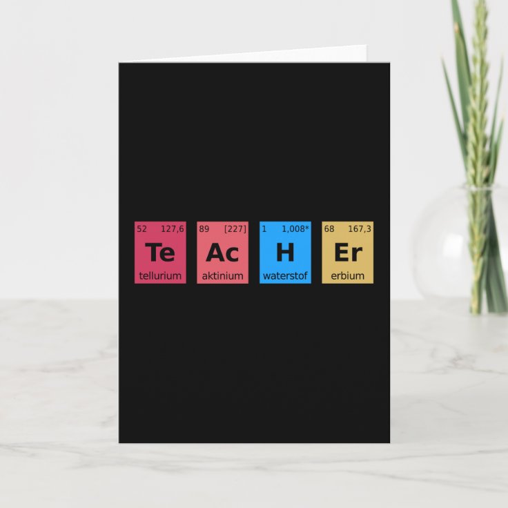 Teacher Periodic Table Card | Zazzle