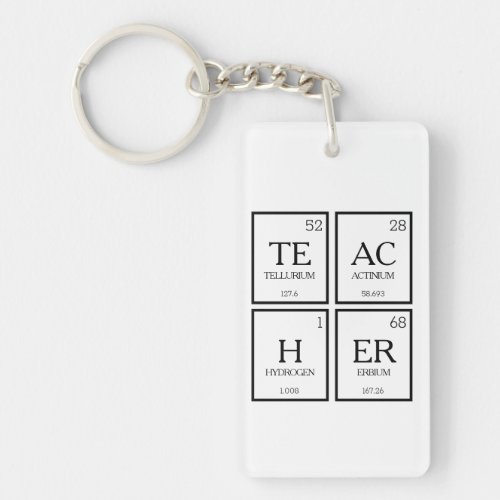 Teacher periodic table elements chemistry teacher keychain