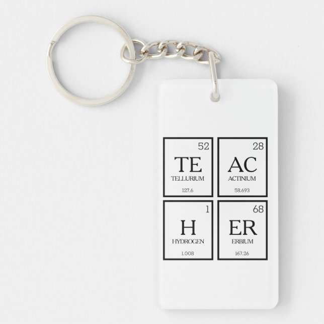 Teacher periodic table elements chemistry teacher keychain (Front)