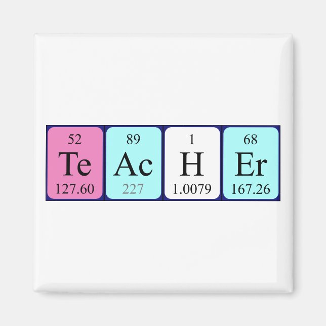 Teacher periodic table name magnet (Front)