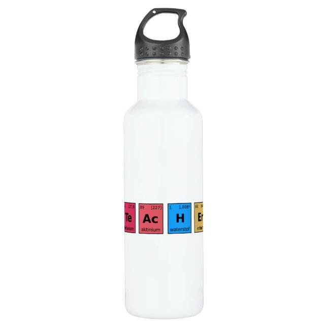 Teacher Periodic Table Stainless Steel Water Bottle (Front)