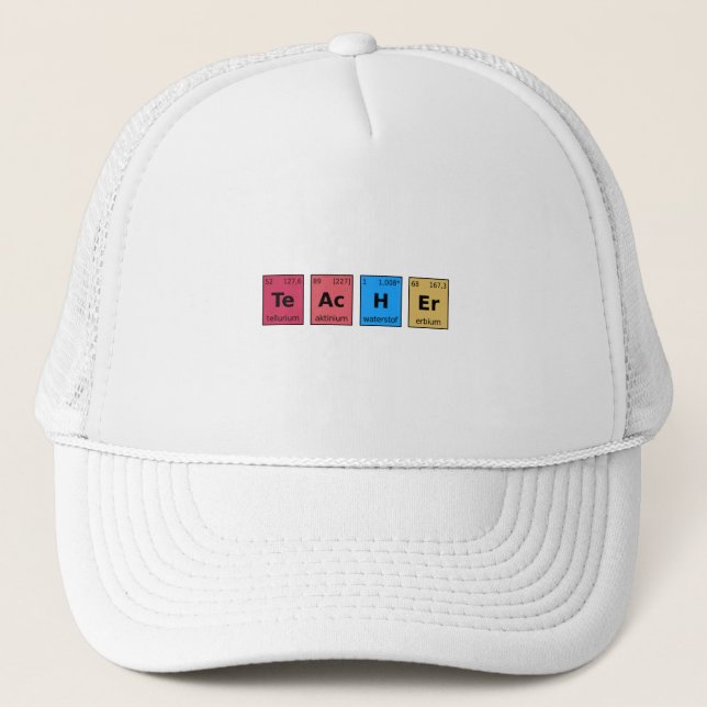 Teacher Periodic Table Trucker Hat (Front)