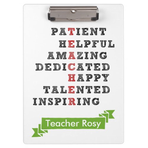 Teacher Personal Stationery _ Characteristics Clipboard