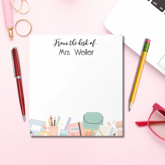 Teacher personalized back to school crayons supply notepad (Creator Uploaded)