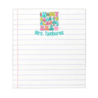 Teacher Personalized Back to School Era Lined