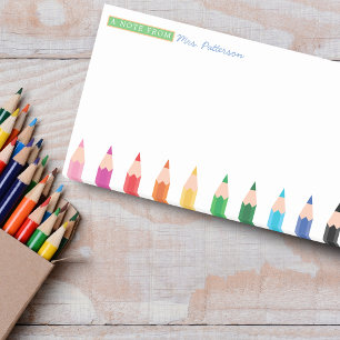 Teacher Personalized Color Pencil Post-it Notes