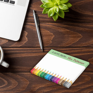 Teacher Personalized Color Pencil Post It Notes