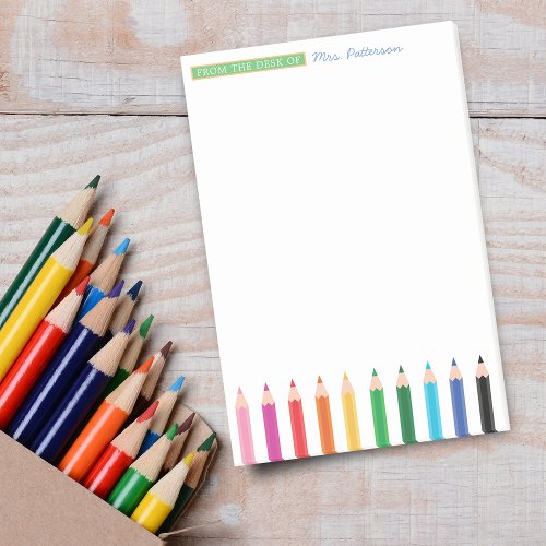 Teacher Personalized Color Pencil Post_it Notes