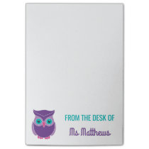 Teacher Personalized Cute Purple Owl From The Desk Post-it Notes