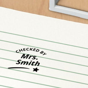 Teacher Personalized Name Checked By Grading Self-inking Stamp