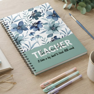 Teacher Personalized Name Phrase Notebook Gift
