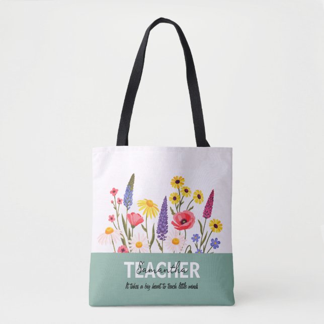 Teacher Personalized Name Phrase Tote Bag (Front)