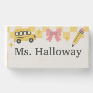 Teacher Personalized Name Wooden Box Sign