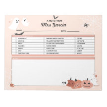 Teacher Personalized Notepad, Note From Teacher