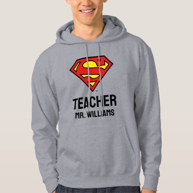 Teacher Personalized Superman Logo Hoodie (Front)