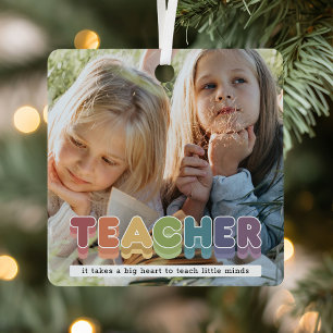 Teacher Photo Christmas Metal Ornament