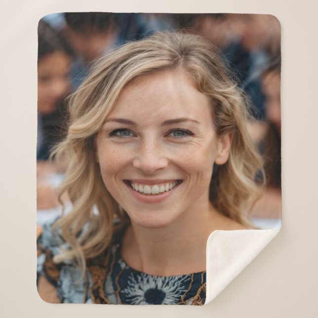 Teacher Photo Customize Personalize Sherpa Blanket (Front)