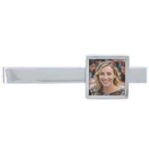 Teacher Photo Customize Personalize Silver Finish Tie Bar
