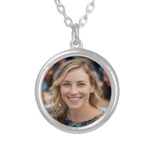Teacher Photo Customize Personalize Silver Plated Necklace
