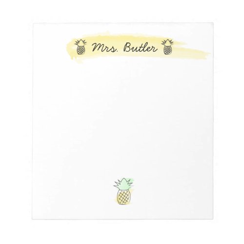 Teacher Pineapples Personalized Note Pad