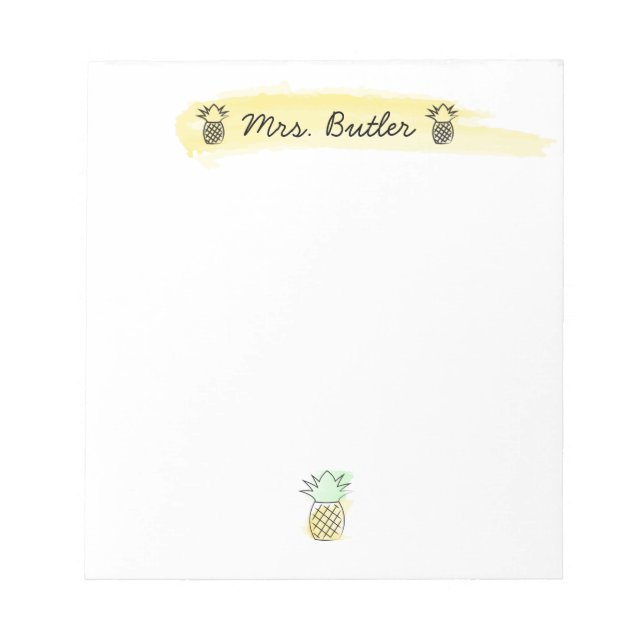 Teacher Pineapples Personalized Note Pad (Front)
