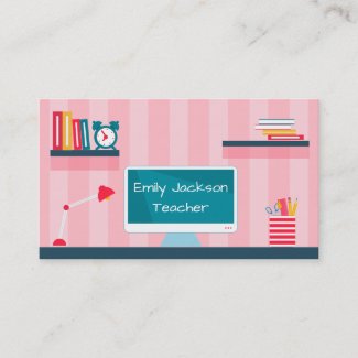 Teacher Pink Stripes School Theme