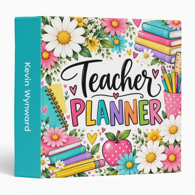 Teacher Planner 3 Ring Binder (Front/Spine)