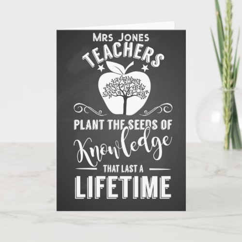 Teacher plant the seed of knowledge card