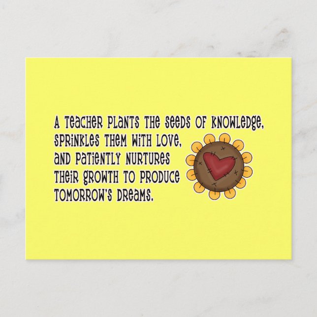 Teacher Plants Seeds Tshirts and Gifts Postcard (Front)