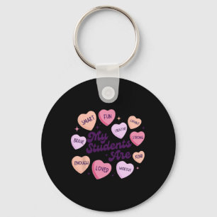 Teacher Positive Affirmations Valentine Candy Hear Keychain