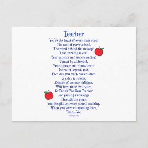 Teacher Postcard
