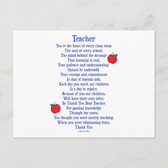 Teacher Postcard 