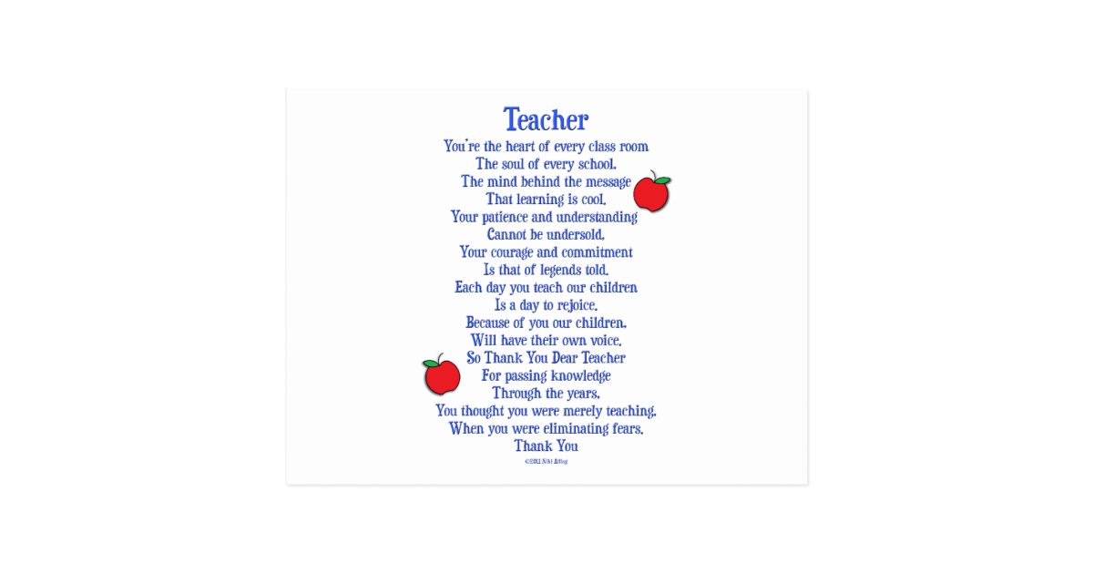 Teacher Postcard | Zazzle.com