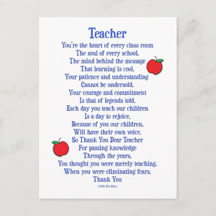 Teacher Postcard