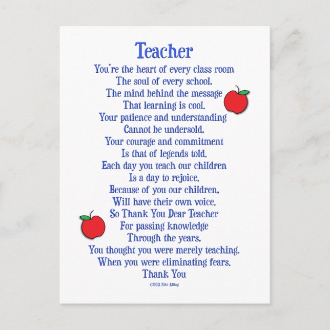 Teacher Postcard (Front)
