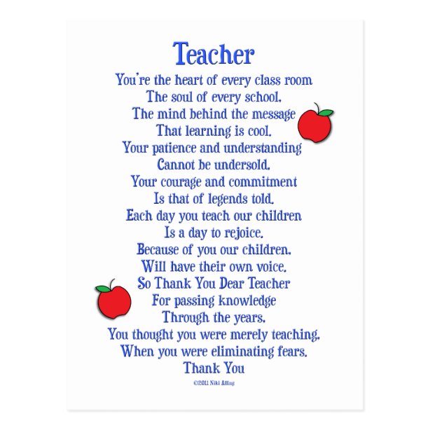 Teachers Aid Cards | Zazzle